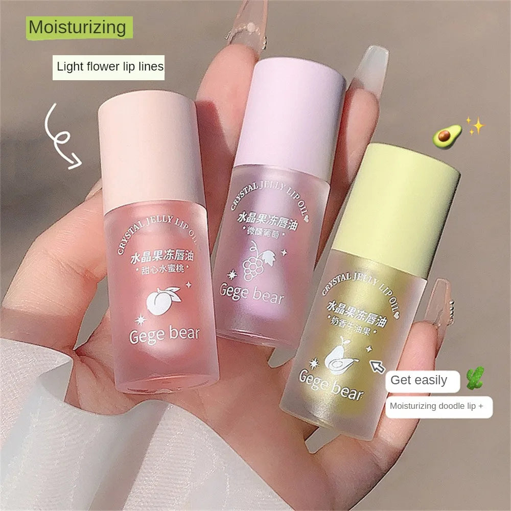 Fruity Crystal Jelly Lip Oil Hydrating Plumping Lipstick