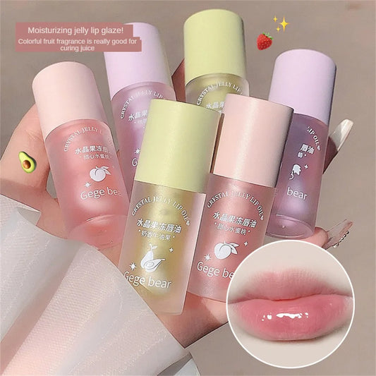 Fruity Crystal Jelly Lip Oil Hydrating Plumping Lipstick