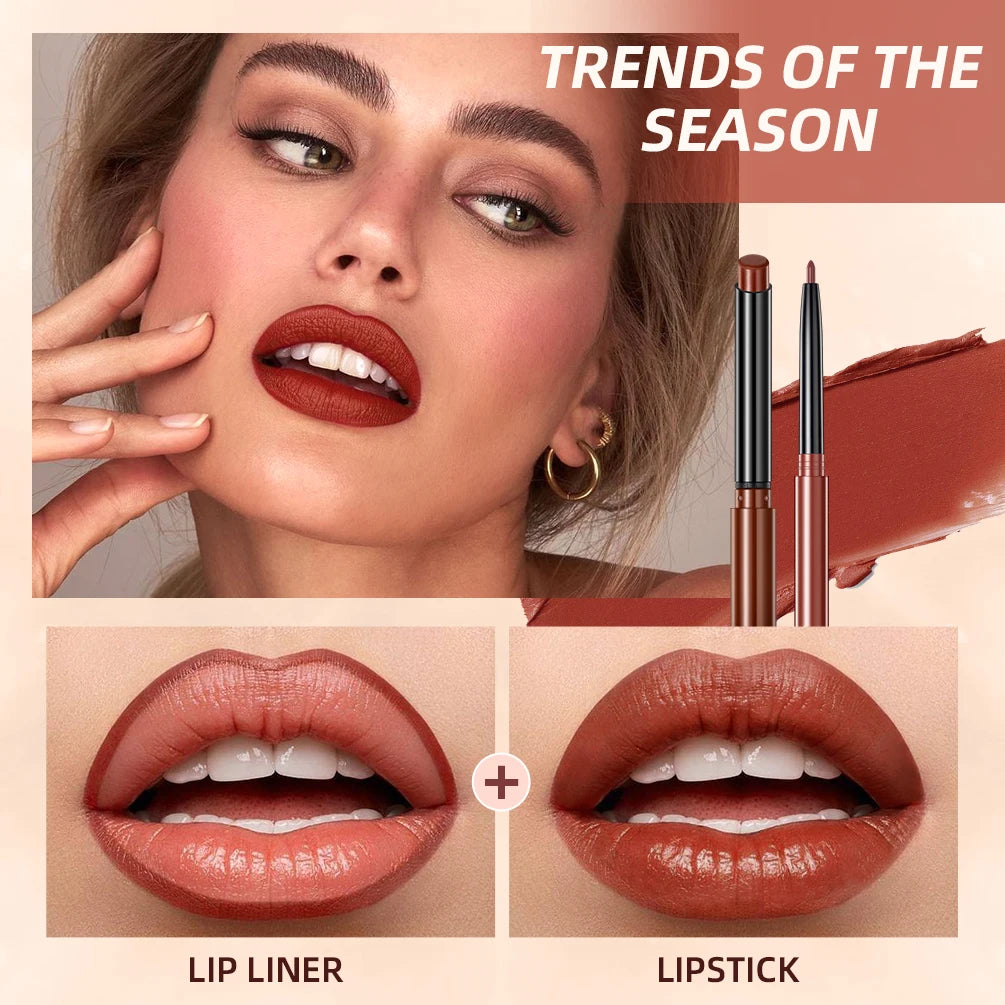 QIBEST Pencil Waterproof Sexy Red Tint Lipstick